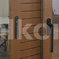 Lock & handle detail on a retractable balcony door 